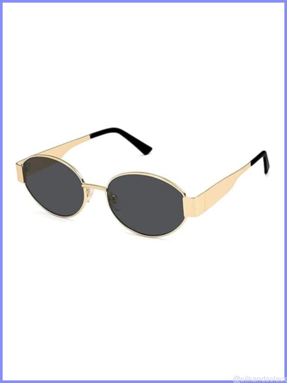 Retro Oval Sunglasses for Women Men Trendy Designer Metal Frame 90s